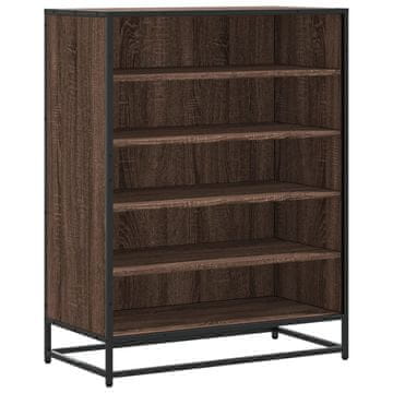 Vidaxl Omarica za čevlje rjavi hrast 75x38x97,5 cm inž. les in kovina