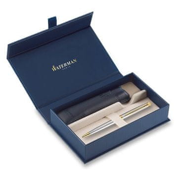 Waterman Hémisphère Essential iz nerjavečega jekla GT set kroglično pero in etui