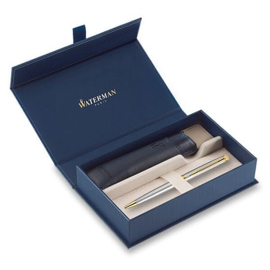 Waterman Hémisphère Essential iz nerjavečega jekla GT set kroglično pero in etui