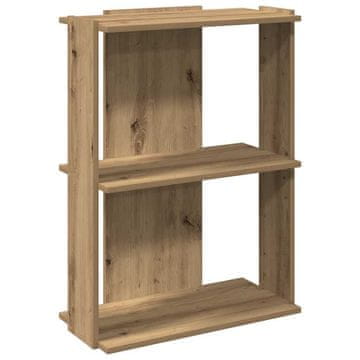 Vidaxl Knjižna omara 3-nadstropna artisan hrast 60x30x80 cm inž. les
