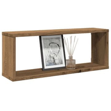Vidaxl vidaXL Stenske police v obliki kocke, 4 kosi, umetniški hrast, 60 x 15 x 23 cm