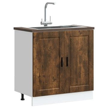 Vidaxl vidaXL Omarica za kuhinjsko korito Porto dimljen hrast 80x46x81,5 cm
