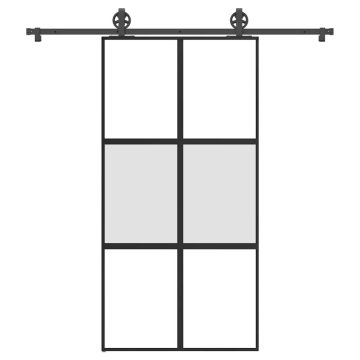 shumee vidaXL Drsna vrata z opremo 102,5x205 cm kaljeno steklo in aluminij