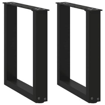 Vidaxl Noge za klubsko mizico v obliki črke U, 2 kosa, črne, 28 x (42-43) cm, jeklo