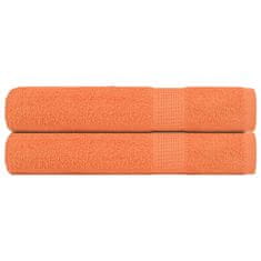 Vidaxl Brisače 2 kos oranžna 100x200 cm 360 g/m² 100% bombaž
