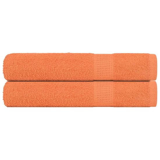 Vidaxl Brisače 2 kos oranžna 100x200 cm 360 g/m² 100% bombaž
