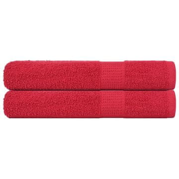 Vidaxl Brisače za savno 2 kos rdeča 80x200 cm 360 g/m² 100% bombaž