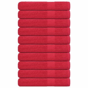 Vidaxl Brisače za savno 10 kos rdeča 80x200 cm 360 g/m² 100% bombaž