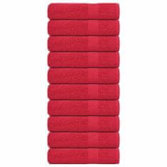 Vidaxl Brisače za roke 10 kos rdeča 50x100 cm 360 g/m² 100% bombaž