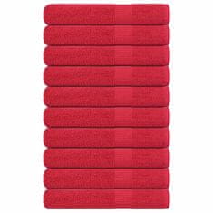 Vidaxl Brisače 10 kos rdeča 100x200 cm 360 g/m² 100% bombaž