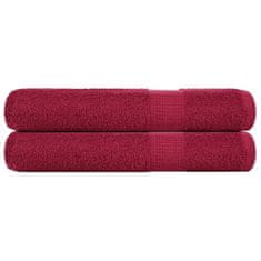 Vidaxl Brisače za savno 2 kos bordo 80x200 cm 360 g/m² 100% bombaž