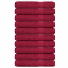 Vidaxl Brisače 10 kos bordo 100x200 cm 360 g/m² 100% bombaž