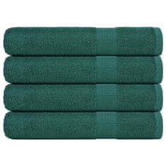 Vidaxl Brisače za savno 4 kos zelena 80x200 cm 360 g/m² 100% bombaž