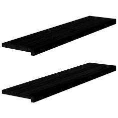 Vidaxl Podloge za stopnice 2 kosa rjave 110x25x2 cm trdna hrastovina