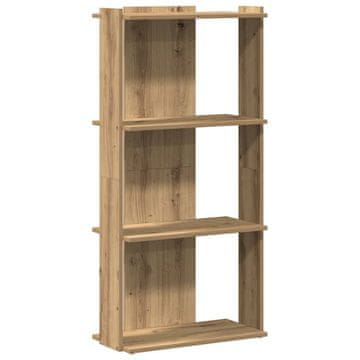Vidaxl Knjižna omara 3-nadstropna artisan hrast 60x30x120 cm inž. les