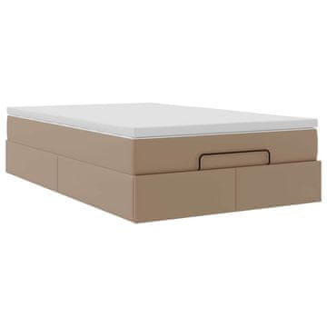 Vidaxl Otomanski posteljni okvir z vzmetnico kapučino 120x190 cm