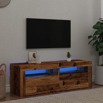 Vidaxl vidaXL TV omarica z LED osvetlitvijo, starinski les, 120x35x40 cm