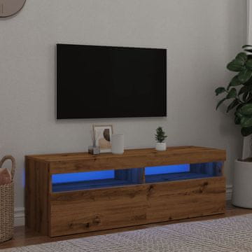 Vidaxl vidaXL TV omarica z LED osvetlitvijo, umetniški hrast 120x35x40 cm