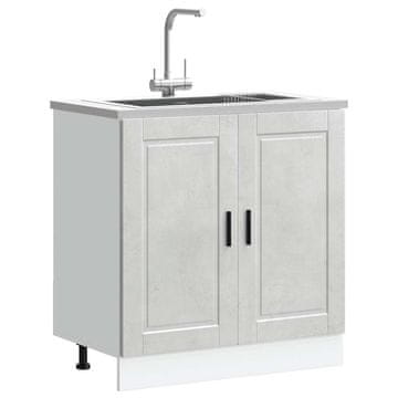 Vidaxl vidaXL Omarica za umivalnik Porto betonsko siva 80x46x81,5 cm