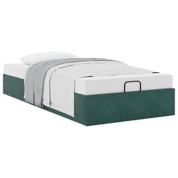Vidaxl Otomanski posteljni okvir brez vzmetnice zelen 80x200 cm žamet