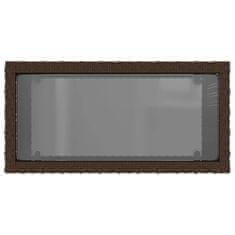 Vidaxl Vrtna miza z leseno mizno ploščo rjava 58x27,5x55 cm poli ratan