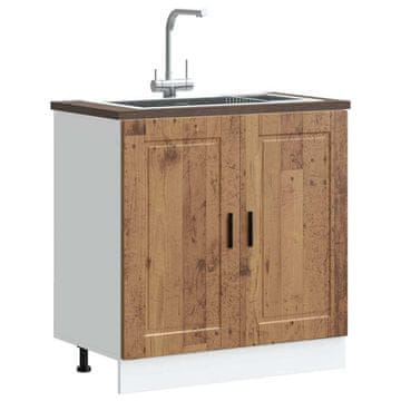 Vidaxl vidaXL Omarica za kuhinjsko korito Porto starinski les 80x46x81,5 cm