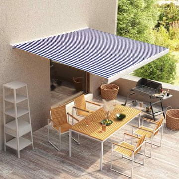 shumee vidaXL Tenda iz platna 400x300 cm modra in bela