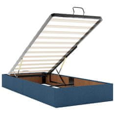 Vidaxl Otomanski posteljni okvir z vzmetnicami moder 200x200 cm blago