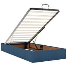 Vidaxl Otomanski posteljni okvir z vzmetnicami moder 200x200 cm blago