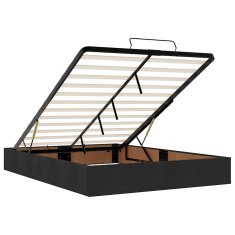 Vidaxl Otomanska postelja z vzmetnico črn 140x190 cm blago