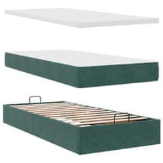 Vidaxl Otomanski posteljni okvir z vzmetnicami zelen 200x200cm žamet