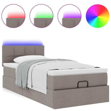 Vidaxl Otomanska postelja z vzmetnico taupe 100x200 cm blago