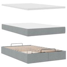Vidaxl Otomanska postelja z vzmetnico siv 120x200 cm blago