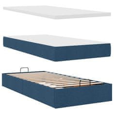 Vidaxl Otomanski posteljni okvir z vzmetnicami moder 200x200 cm blago