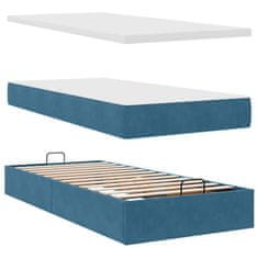 Vidaxl Otomanski posteljni okvir z vzmetnicami moder 200x200cm žamet