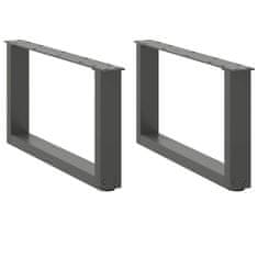 shumee vidaXL Noge kavne mizice U-oblika 2 kosa antracit 70x(30-31)cm jeklo