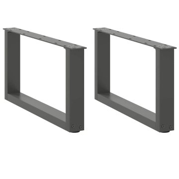 shumee vidaXL Noge kavne mizice U-oblika 2 kosa antracit 70x(30-31)cm jeklo
