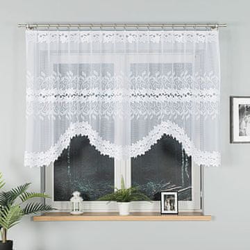 shumee BASTIA - Že izdelana žakard zavesa z izrezom na dnu - 280x120 cm - bela