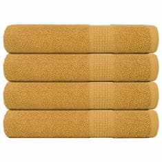 Vidaxl Brisače 4 kos zlata 100x200 cm 360 g/m² 100% bombaž