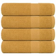 Vidaxl Brisače za tuširanje 4 kos zlata 70x140 cm 360 g/m² 100% bombaž