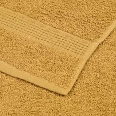 Vidaxl Brisače za tuširanje 10 kos zlata 70x140cm 360 g/m² 100% bombaž