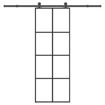 shumee vidaXL Drsna vrata z opremo 76x205 cm ESG steklo in aluminij