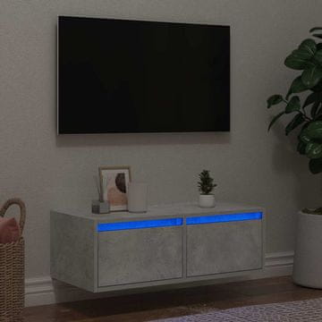 Vidaxl vidaXL TV omarica z LED osvetlitvijo betonsko siva 75x35,5x25 cm