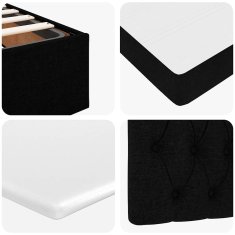 Vidaxl Otomanski posteljni okvir z vzmetnicami črn 180x200 cm blago