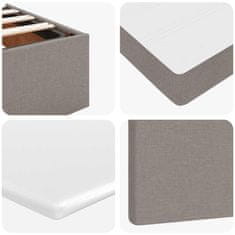 Vidaxl Otomanski posteljni okvir z vzmetnicami taupe 180x200 cm blago