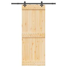 shumee vidaXL Drsna vrata s kompletom vodil 80x210 cm trdna borovina