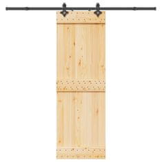 shumee vidaXL Drsna vrata s kompletom vodil 70x210 cm trdna borovina