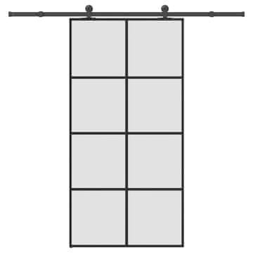 shumee vidaXL Drsna vrata z opremo 102,5x205 cm ESG steklo in aluminij