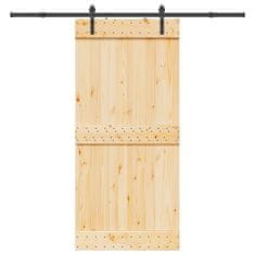 shumee vidaXL Drsna vrata s kompletom vodil 95x210 cm trdna borovina