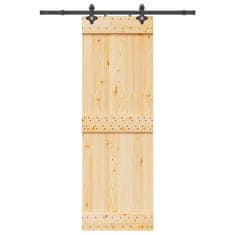 shumee vidaXL Drsna vrata s kompletom vodil 70x210 cm trdna borovina